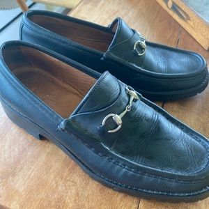 Gucci Horsebit Black Leather Platform Loafer